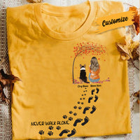 Personalized Dog Mom Never Walk Alone Fall T Shirt AG72 95O34 thumb 1