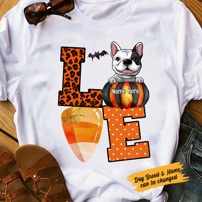 Personalized Dog Love Fall Halloween T Shirt AG92 24O58 1