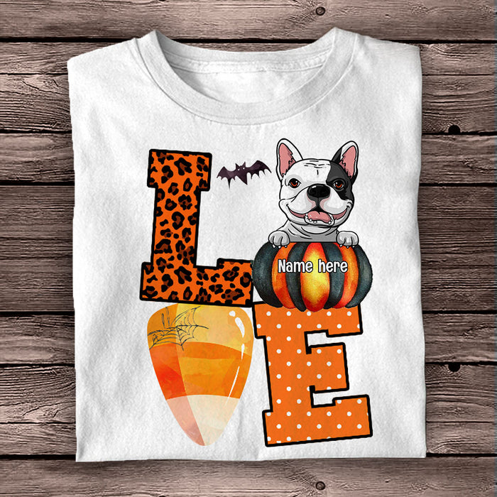 Personalized Dog Love Fall Halloween T Shirt AG92 24O58 1