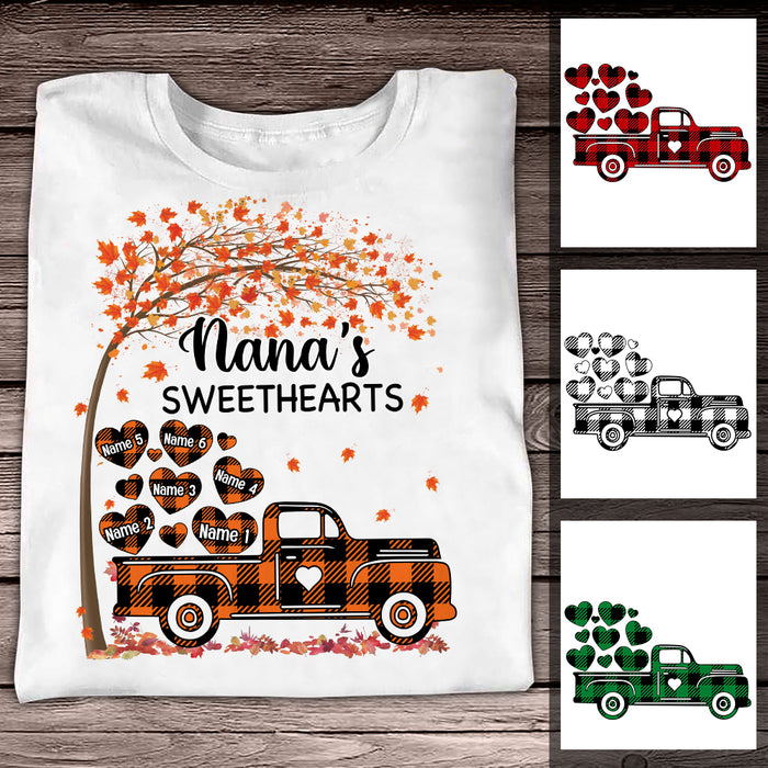 Personalized Fall Grandma Sweethearts T Shirt AG91 24O34 1