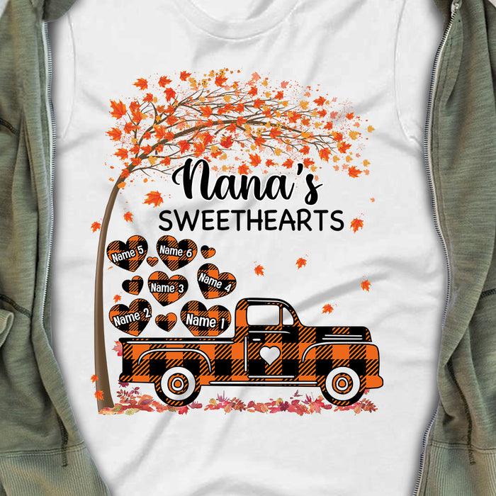 Personalized Fall Grandma Sweethearts T Shirt AG91 24O34 1