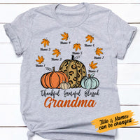 Personalized Fall Grandma T Shirt AG74 26O53 thumb 1