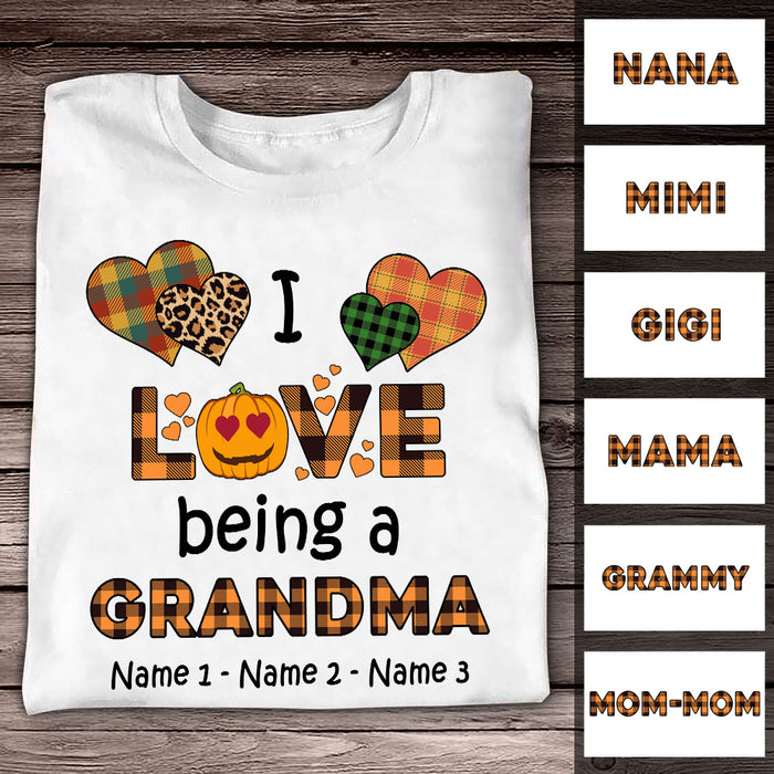 Personalized Grandma Fall Halloween T Shirt AG91 95O53 1