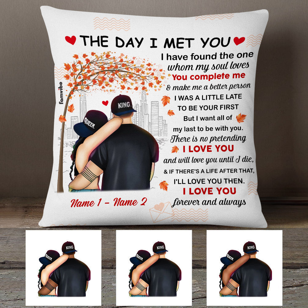 Personalized Fall Halloween  Couple The Day I Met You Pillow AG1010 26O53 (Insert Included)