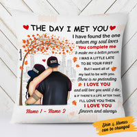 Personalized Fall Halloween  Couple The Day I Met You Pillow AG1010 26O53 (Insert Included) thumb 1
