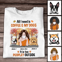 Personalized Dog Mom And Coffee Fall T Shirt AG103 30O47 thumb 1