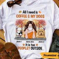 Personalized Dog Mom And Coffee Fall T Shirt AG103 30O47 thumb 1