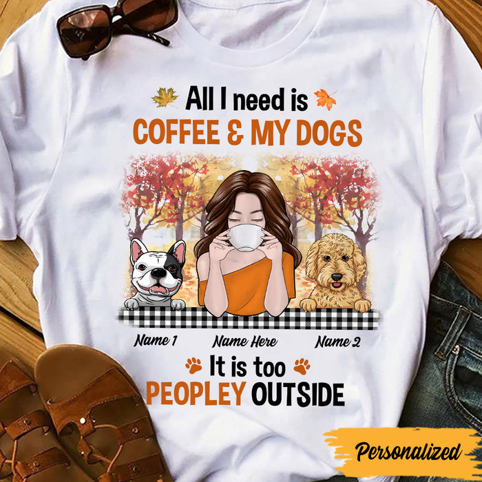 Personalized Dog Mom And Coffee Fall T Shirt AG103 30O47 1