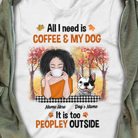Personalized Dog Mom And Coffee Fall T Shirt AG103 30O47 thumb 1