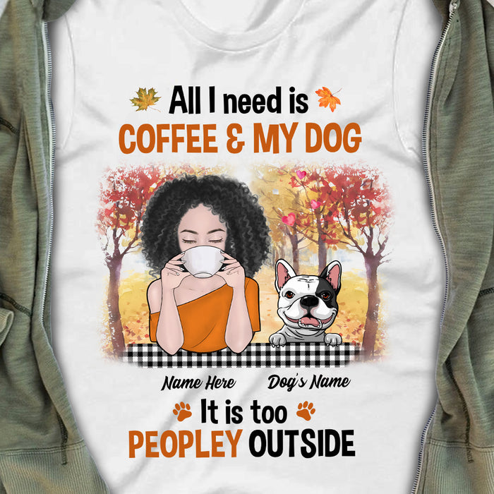 Personalized Dog Mom And Coffee Fall T Shirt AG103 30O47 1