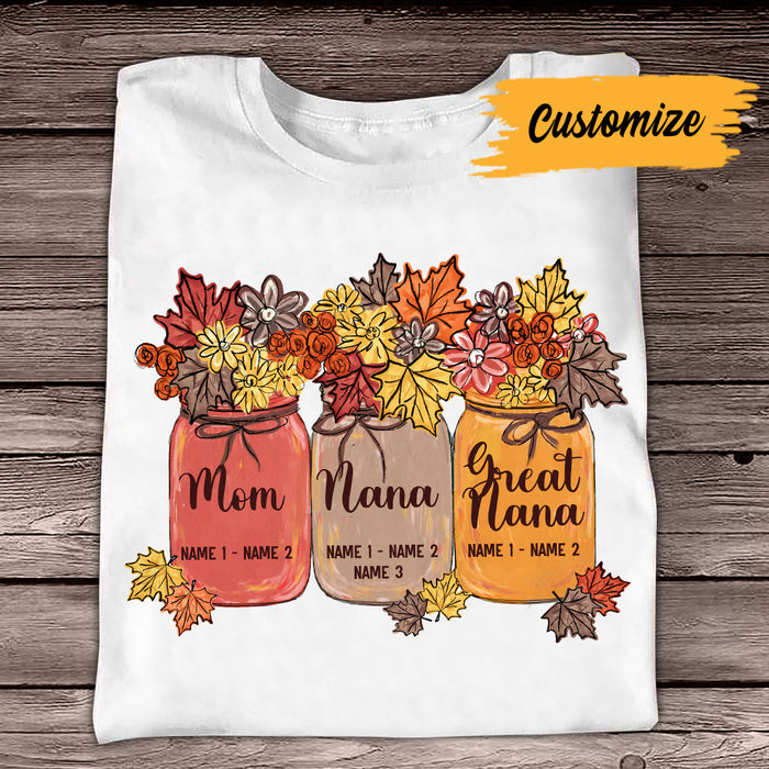 Personalized Fall Mom Grandma T Shirt AG103 81O34 1
