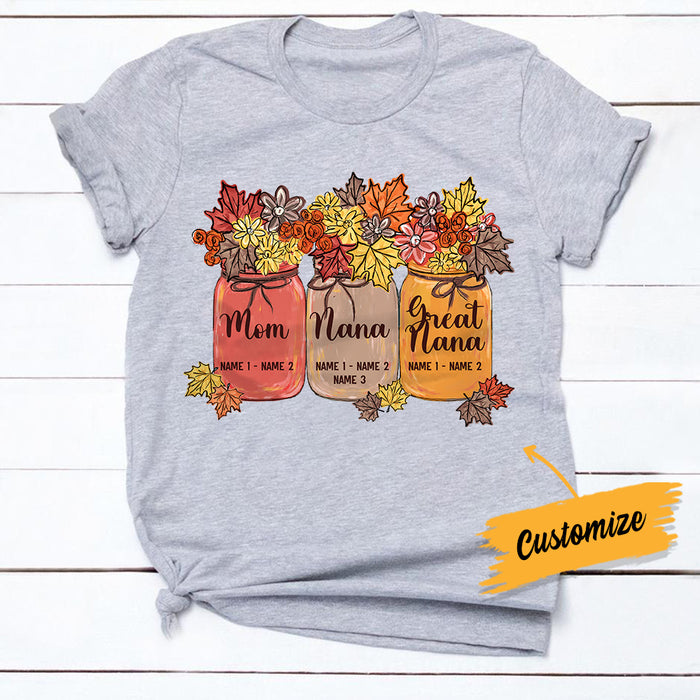 Personalized Fall Mom Grandma T Shirt AG103 81O34 1