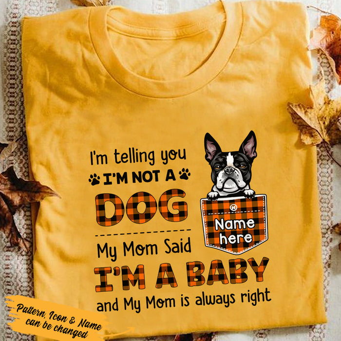 Personalized Fall Dog Mom T Shirt AG101 24O36 1