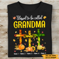 Personalized Grandma Blessed Fall T Shirt AG101 95O47 thumb 1