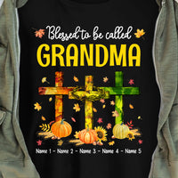 Personalized Grandma Blessed Fall T Shirt AG101 95O47 thumb 1