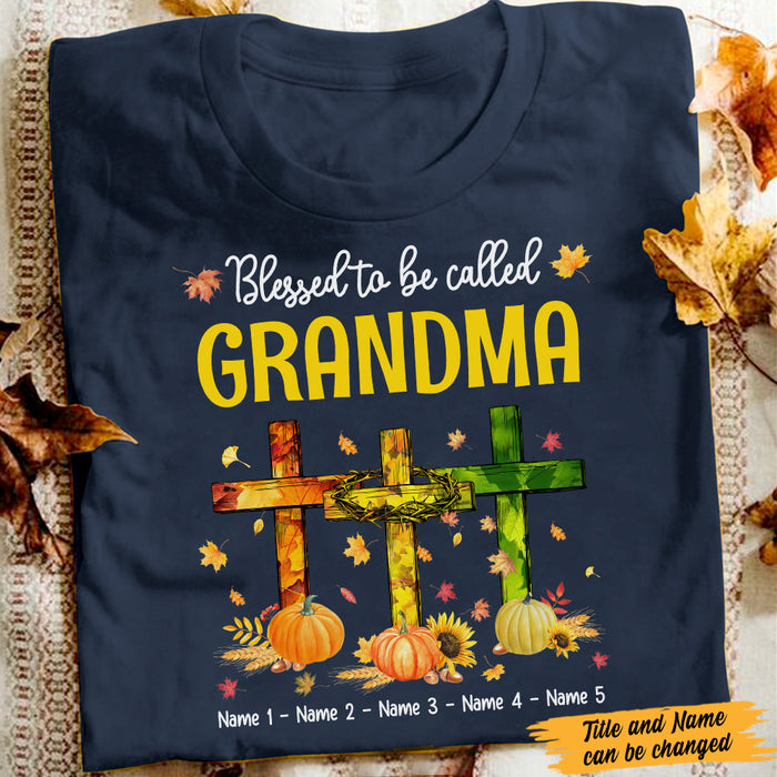 Personalized Grandma Blessed Fall T Shirt AG101 95O47 1