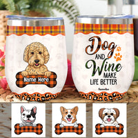 Personalized Fall Halloween Dog Mom Wine Tumbler AG108 24O53 thumb 1