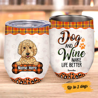 Personalized Fall Halloween Dog Mom Wine Tumbler AG108 24O53 thumb 1