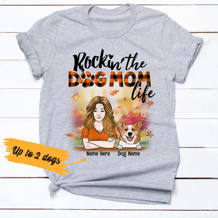 Personalized Fall Dog Mom  T Shirt AG101 26O36 1