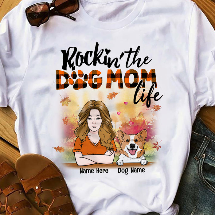 Personalized Fall Dog Mom  T Shirt AG101 26O36 1