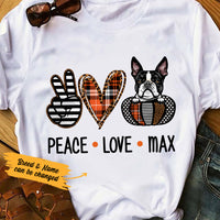 Personalized Fall Halloween Peace Love Dog T Shirt AG107 24O36 thumb 1