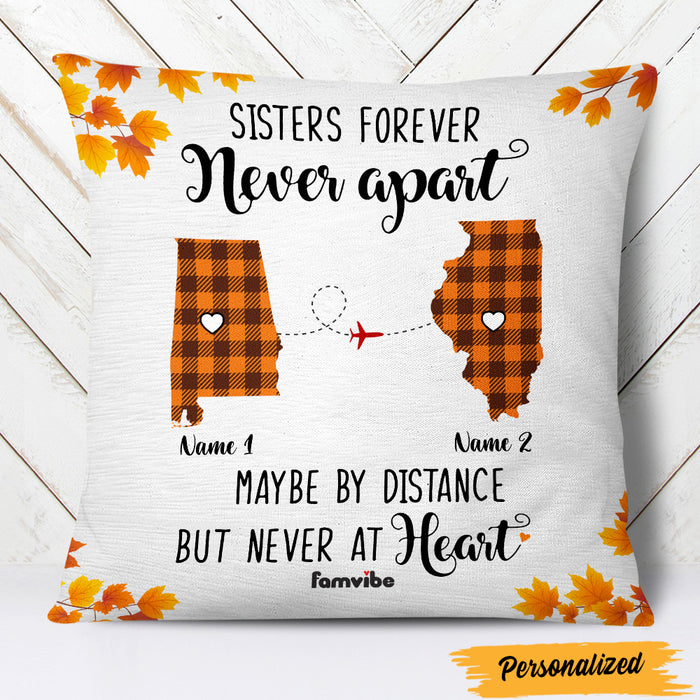 Personalized Fall Halloween Friends Sisters Forever Pillow AG105 24O47 (Insert Included) 1
