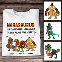 Personalized Grandma Dinosaur Fall T Shirt AG105 95O36 thumb 1