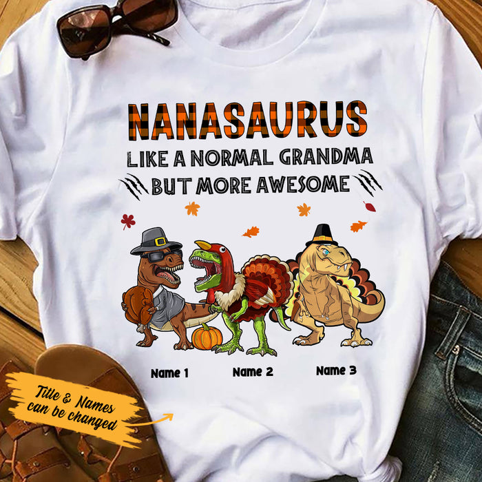 Personalized Grandma Dinosaur Fall T Shirt AG105 95O36 1