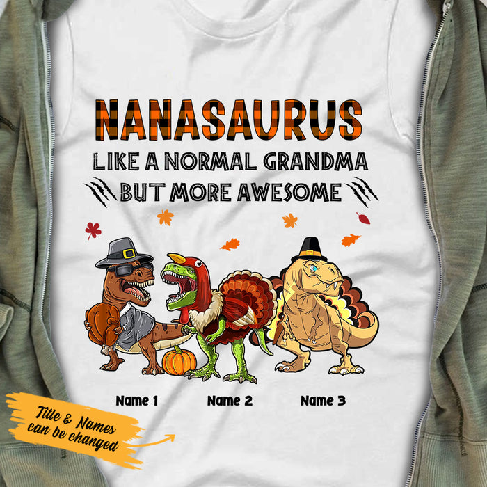 Personalized Grandma Dinosaur Fall T Shirt AG105 95O36 1