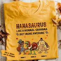 Personalized Grandma Dinosaur Fall T Shirt AG105 95O36 thumb 1