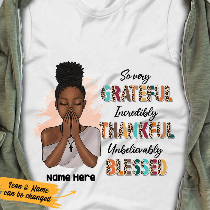 Personalized BWA Grateful Thankful Blessed T Shirt AG113 24O36 1