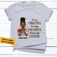 Personalized BWA Grateful Thankful Blessed T Shirt AG113 24O36 thumb 1