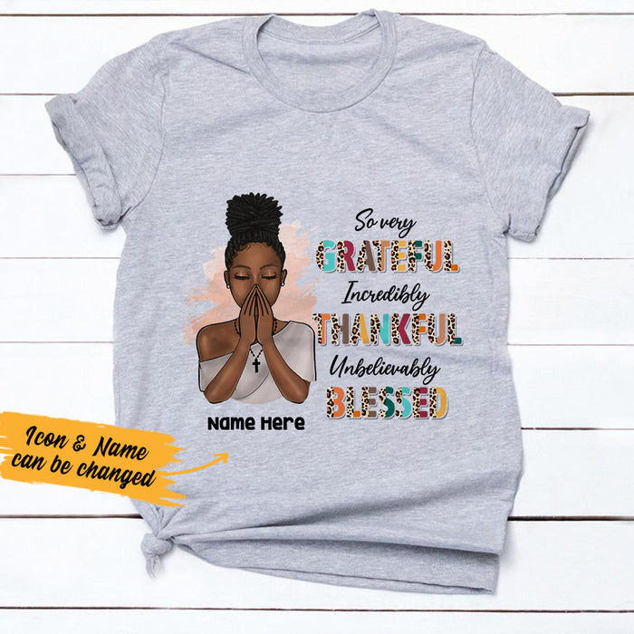 Personalized BWA Grateful Thankful Blessed T Shirt AG113 24O36 1