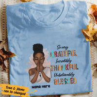 Personalized BWA Grateful Thankful Blessed T Shirt AG113 24O36 thumb 1