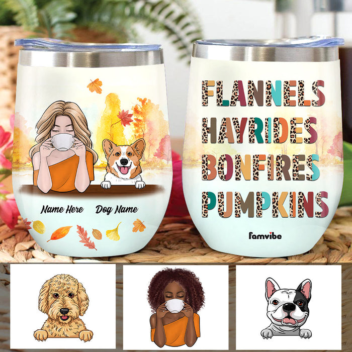 Personalized Dog Mom Fall Wine Tumbler AG1010 30O58 1