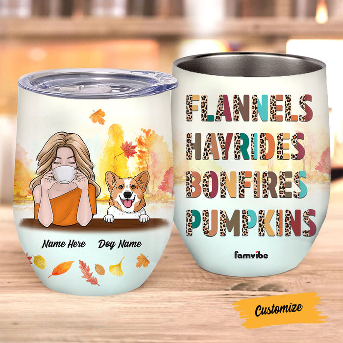 Personalized Dog Mom Fall Wine Tumbler AG1010 30O58 1