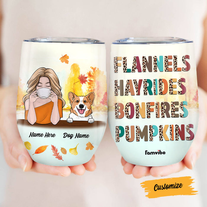 Personalized Dog Mom Fall Wine Tumbler AG1010 30O58 1