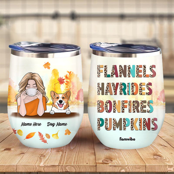 Personalized Dog Mom Fall Wine Tumbler AG1010 30O58 1