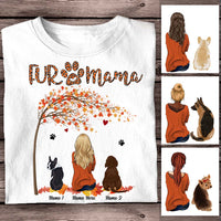 Personalized Fall Halloween Dog Mom Fur Mama T Shirt AG121 24O58 thumb 1