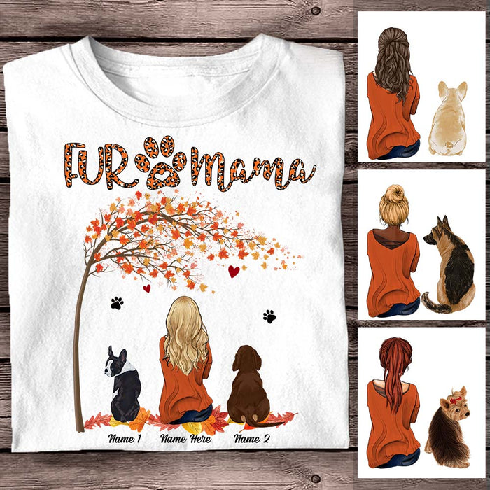 Personalized Fall Halloween Dog Mom Fur Mama T Shirt AG121 24O58 1