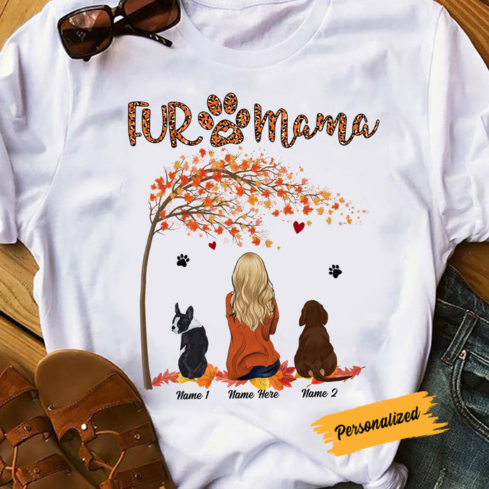 Personalized Fall Halloween Dog Mom Fur Mama T Shirt AG121 24O58 1