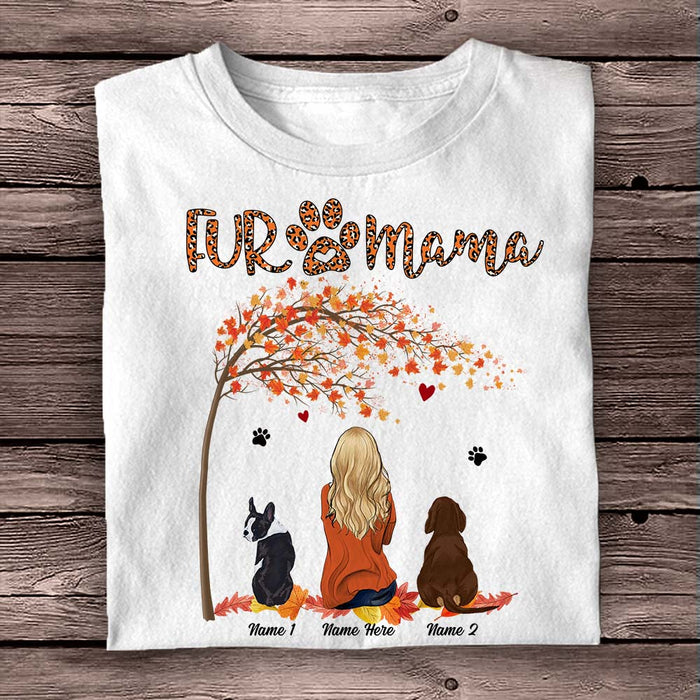 Personalized Fall Halloween Dog Mom Fur Mama T Shirt AG121 24O58 1