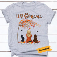 Personalized Fall Halloween Dog Mom Fur Mama T Shirt AG121 24O58 thumb 1