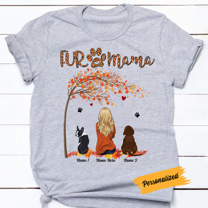 Personalized Fall Halloween Dog Mom Fur Mama T Shirt AG121 24O58 1
