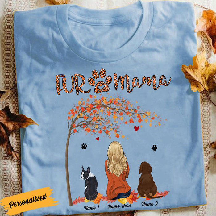 Personalized Fall Halloween Dog Mom Fur Mama T Shirt AG121 24O58 1