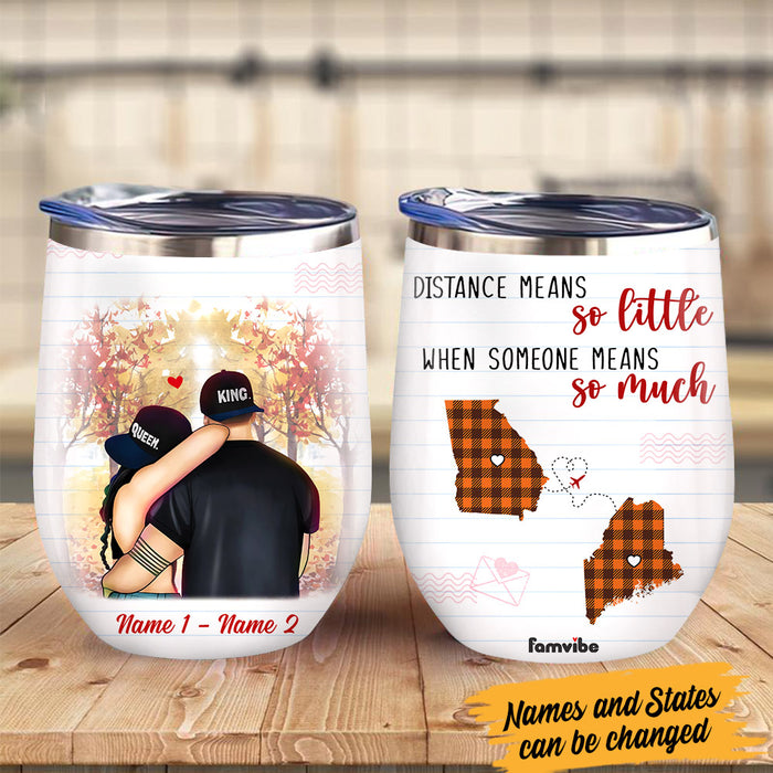 Personalized Long Distance Couple Wine Tumbler AG106 26O36 1