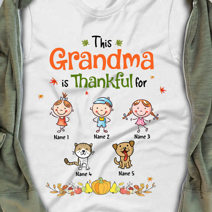 Personalized Fall Grandma Thankful T Shirt AG106 81O57 1