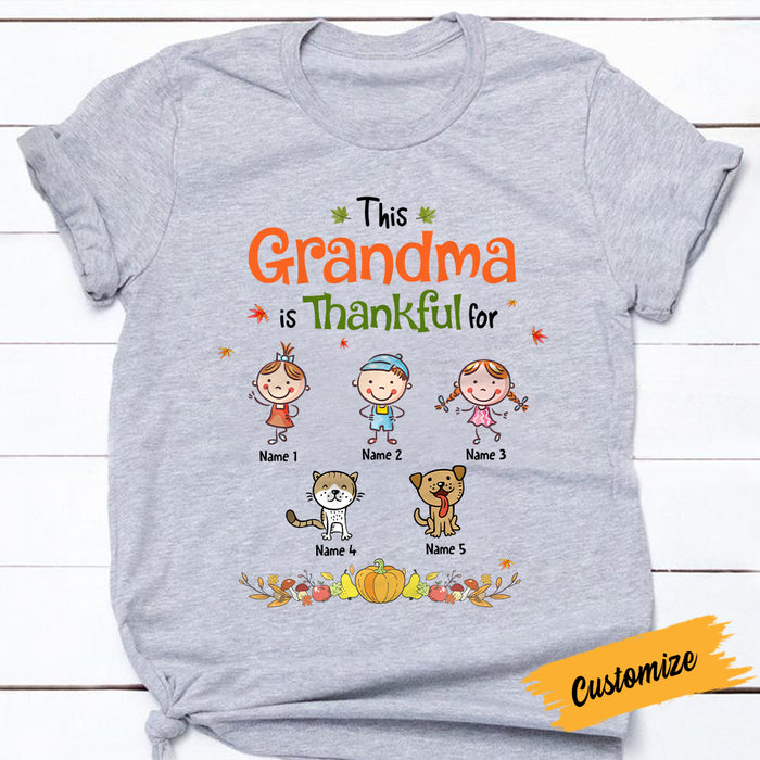 Personalized Fall Grandma Thankful T Shirt AG106 81O57 1
