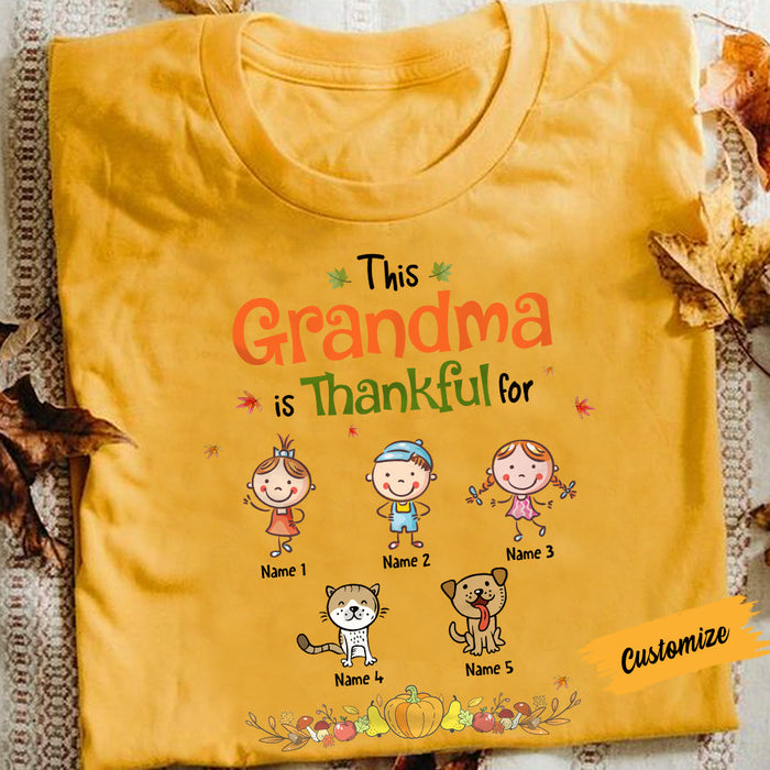 Personalized Fall Grandma Thankful T Shirt AG106 81O57 1