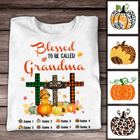 Personalized Grandma Fall Halloween Blessed T Shirt AG121 81O47 thumb 1